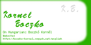 kornel boczko business card