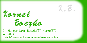 kornel boczko business card